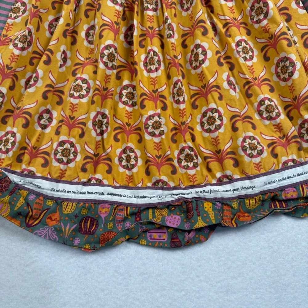 Matilda Jane Harvest Time Dress Girls 8 Blue Yellow Floral Polka Dot Boho Whimsy